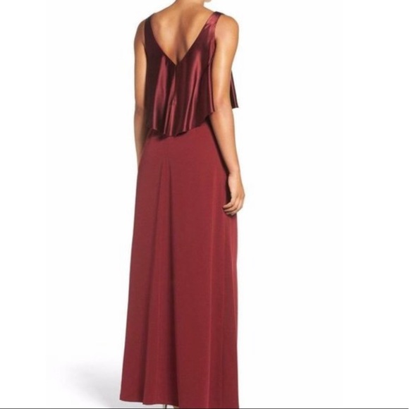 Jill Stuart satin crepe gown red dress - Picture 7 of 8